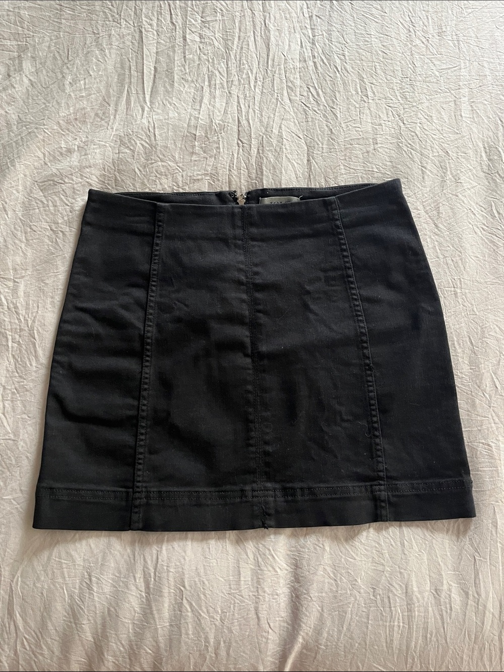 Black Panel Mini Skirt